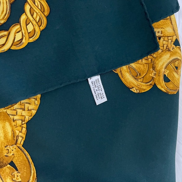 Chanel Gold Chain And CC Silk Scarf. - Picture 8 of 15